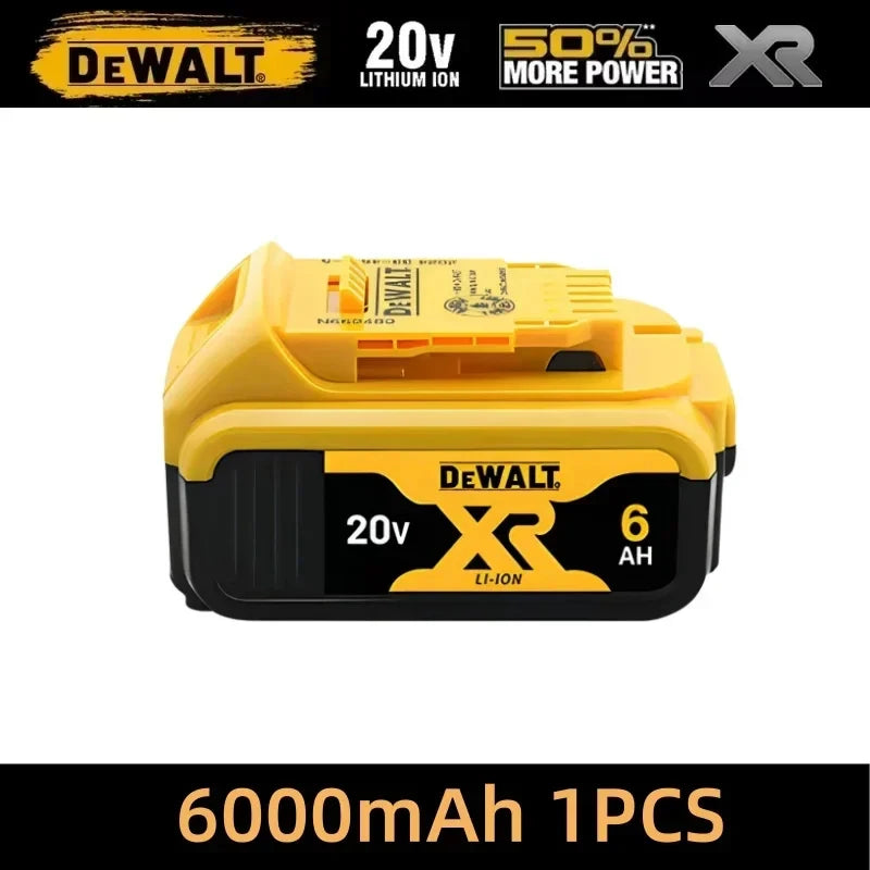 DeWalt battery with 20V lithium-ion technology on a white background