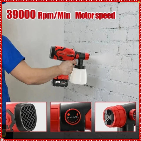 Milwaukee 800ML Paint Spray Gun Tank & 600W 39000 RPM Brushless Motor Auto Furniture Wall Car Sprayer For Milwaukee Battery