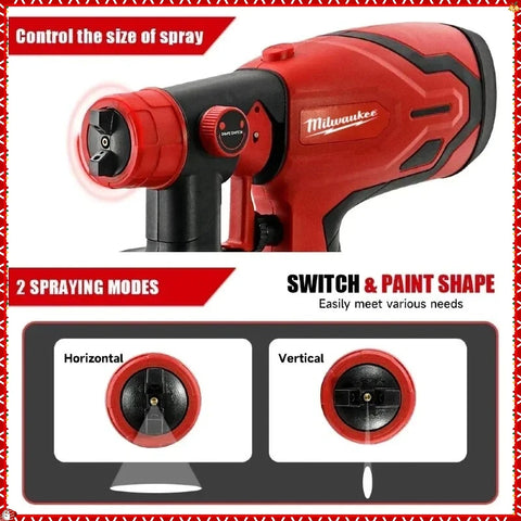 Milwaukee 800ML Paint Spray Gun Tank & 600W 39000 RPM Brushless Motor Auto Furniture Wall Car Sprayer For Milwaukee Battery