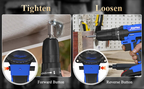 Cordless Drill Kit Electric Screwdriver Kit, 45Nm Cordless Combination Drill, LED Work Light, Home and Garden DIY Project Kit