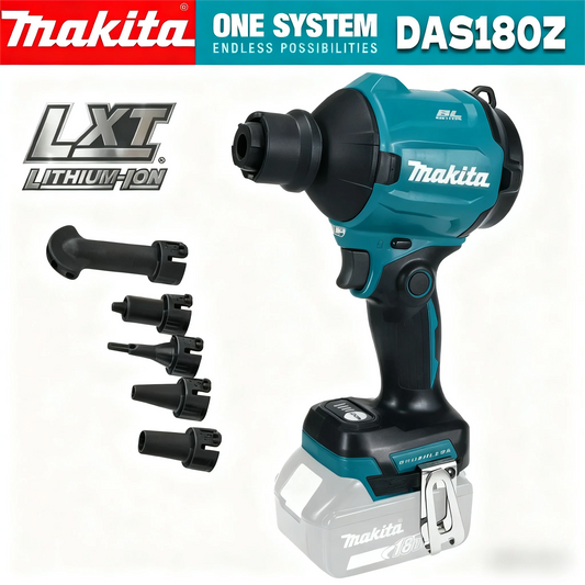 Makita DAS180 18V LXT Brushless Cordless Air Blower Nozzles - Clean Dust/Leaves/Cars/Electronics & Workshop (Tool Only)