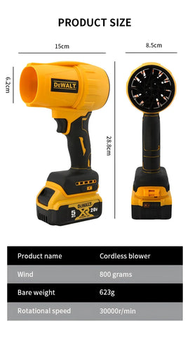 Dewalt 18V Brushless Electric Blower 30000RPM Violent Fan Blowing Car Dust Turbofan Charging Handheld Blower Tool carpenter tool