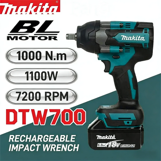 Makita DTW700 18V LXT Brushless Impact Wrench 1000N·m - for Auto Repair Heavy Equipment Assembly Cordless Tool (NO BATTERY)