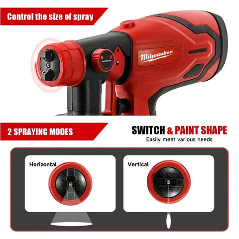 Milwaukee 800ML Paint Spray Gun Tank & 600W 39000 RPM Brushless Motor Auto Furniture Wall Car Sprayer For Milwaukee Battery