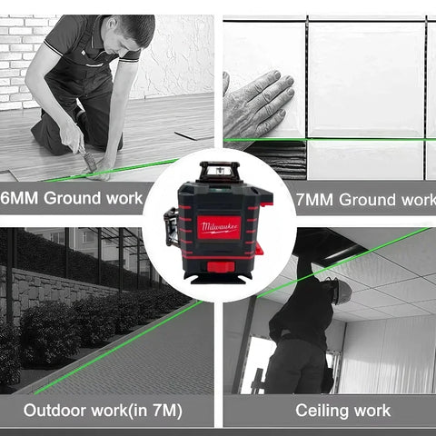 Milwaukee 3D/4D Laser Level 12/16 Lines Horizontal And Vertical Control 16 Lines 360° Self-leveling Laser Levels Power Tools