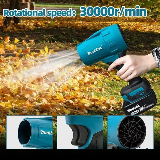 Makita 30000RPM Brushless High Power Turbo Fan Blowers Electric Handheld Jet Fan Snow Leaf Dust Blowing Tool for 18V Battery