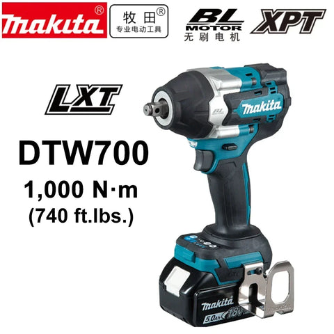 Makita DTW700 18V LXT Brushless Impact Wrench 1000N·m - for Auto Repair Heavy Equipment Assembly Cordless Tool (NO BATTERY)