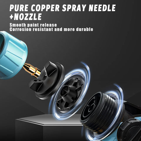 2 Battery Cordless Paint-Sprayer-Spray Gun Airless Home/Outdoor Wall Fence For Makita 18V HVLP 1000ML