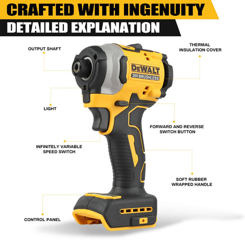 DeWalt Lithium Brushless Motor Screwdriver Electric Screwdriver Electric Hand Drill Impact Drill Combination Kit DCF805 DCD850