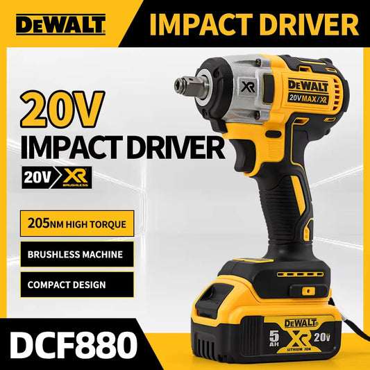 DEWALT DCF880 Brushless Lithium Battery Impact Wrench 20V Detachable Tire High Torque High Speed Powerful Disassembly Tool