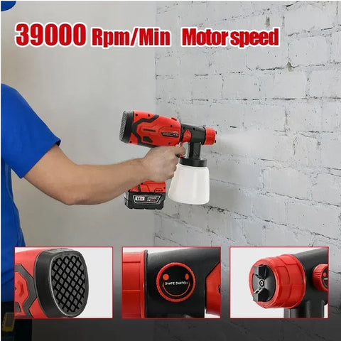 Milwaukee 800ML Paint Spray Gun Tank & 600W 39000 RPM Brushless Motor Auto Furniture Wall Car Sprayer For Milwaukee Battery