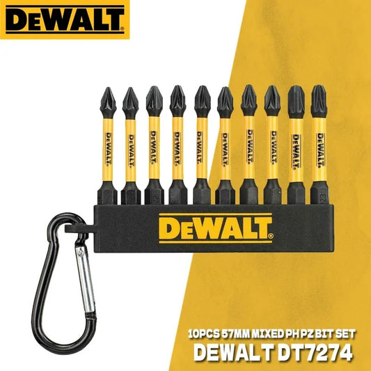 DEWALT DT7274 57mm 10pcs Mixed PH PZ Bit FLEXTORQ Screw Driving Keyring Dewalt Power Tool Accessories DT7274-QZ
